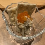 最魚の晩餐～寿司と牡蠣と日本酒の裏切り～ - 親子ポテサラ