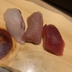最魚の晩餐～寿司と牡蠣と日本酒の裏切り～ - お任せ５貫