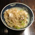 まる山 - レンコダイと山椒の炊き込みご飯を混ぜていただきます