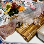 さかな市場 - ヤリイカ活造り