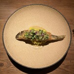 清澄白河 フジマル醸造所 - パートブリックで巻いた鮎のフリット