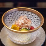 よし町 - 2024.7 冷やし煮物（六方芋、南瓜、ズッキーニ、トマト）