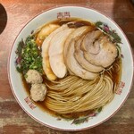 麺や而今 - 生一本黒豆＋豚バラ・鶏むねミックス（1550円）