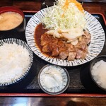 とんかつ・トンテキ たつまきや - 上トンテキ定食(1800円)※大根おろしサービス