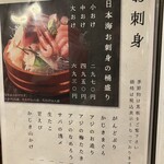 いたる - 240717水　石川　いたる 本店　刺身メニュー