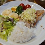 キッチン ブルー グローブ - ワンプレートにして