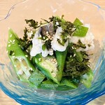 凧 - はもとオクラの梅しそ和え