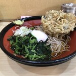 そばの神田東一屋 - アサソバビンボー！　
      冷し朝そば＋ごぼうかき揚げ！