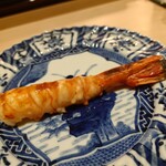 すし 良月 - 車海老の炭火焼:和歌山三つ星醤油