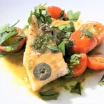 ビシャモンテ - メカジキのソテー プッタネスカソース