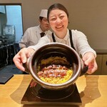御料理 ふじ田 - お食事：鰻＆錦糸卵の土鍋ご飯
      