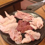 鶏や 今泉 - お任せしたセット。どれも大きくカット♪