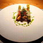 Metis - 長野県産本鮪中トロ　薪焼き　旬野菜