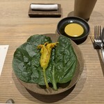 255441636 - 花ズッキーニ、スッキーニのラグーとサフラン