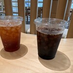 銀座シシリア - アイスコーヒーとアイスティー
