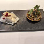 レストラン リューズ - 帆立、地鶏の肝