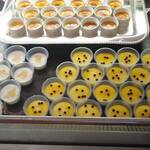 オールデイダイニング カリフォルニア - パッションとココナッツのブランマンジェ、桃のクレームヨーグルト