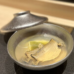 あま木 - アワビとナスの吸い物