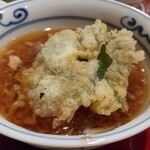 銀座 きた川 - 季節の天ぷら(太刀魚、大葉)