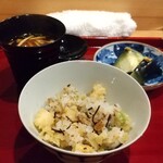 銀座 きた川 - 天バラ、水ナス、赤だし