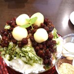 DAIBAN COFFEE cafe - 宇治抹茶氷 1,680円✨私のオーダー。やわらかい白玉に宇治抹茶小豆、きなこ添え♪珍しいクリアなタイプの抹茶にミルク氷でさっぱり。小豆そのものがとても美味しい！