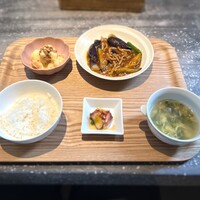 熱香森 - 日替りランチ（税込1,000円）『豚肉と茄子のピリ辛炒め＋エビのマヨネーズソース（税込500円）