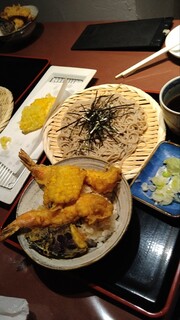 みなみ庵 - ざるそばとミニ天丼セット