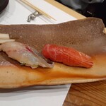 蕎麦割烹  倉田 - 握り：         -1 本鮪         -2 鯵