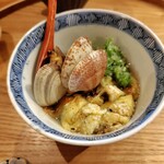 あまおと - アサリ、焼きナス、オクラ