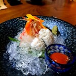 光琳 - お造り(鱧、サーモン、鯛)