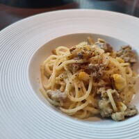 TRATTORIA CREATTA - 自家製サルシッチャと北海道産とうもろこしのスパゲッティーニ