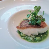 TRATTORIA CREATTA - マダイのポワレ 校豆とジャスミンライスのスープ仕立て