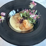 赤坂 桃の木 - 海老のマンゴーソースあえ