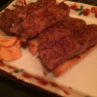 鉄板焼 銀杏 - ちょっとぼけてますがメインのステーキ。