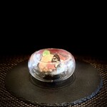 西欧料理 サヴァカ - ① 鯵のタルタルと夏野菜（オクラ、瓜、青菜）和え、クロカワ（ロウジ：老茸）と雲丹のせ