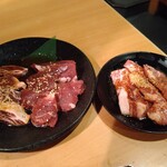元氣七輪焼肉 牛繁 - 牛繁ハラミ 649円 牛繁ロース 649円 牛繁ロース 649円 左から