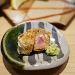 日本橋 蕎ノ字 - 鮪脳天　かえしで　山葵が美味しい