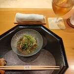 西麻布 大竹 - 先付／イサキの薬味とポン酢和え