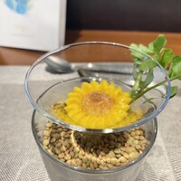 イリエスケープ - アミューズ:南瓜のムース、生ハムのジュレ、自家製リコッタチーズ