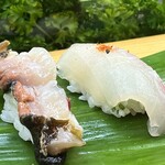 亀庄寿司 - サザエ・シマアジ