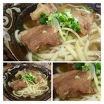 天龍 - ソーキ蕎麦（780円だったような。あばら骨付の豚肉はお味も程よく付き柔らかくて美味しい。