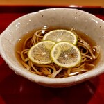 銀座 きた川 - 十割冷かけ蕎麦　へベス