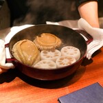 蒼 - 佐渡黒アワビ、自家製バター、れんこん三兄弟