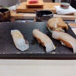 銀座のみこ寿司 - 真鯛、かんぱち、かんぱち