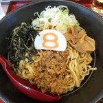 ８番らーめん - 料理写真:唐麺・2玉・紅抜　¥1,045