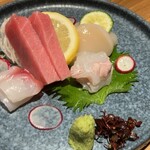 食堂くく - お刺身3点盛り合わせ