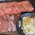 焼肉 AJITO 総本店 - BOSSタン　和牛カルビ　ハラミ　ネギサービス