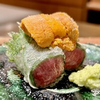 天ぷら 大坂屋 草哲 - ランチコース 新月（¥7,000）
                    　└ 牛フィレ肉 生雲丹