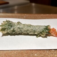 天ぷら 大坂屋 草哲 - ランチコース 新月（¥7,000）
                    　└ 車海老の紫蘇巻き