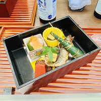 眺河　先斗町～華～ - ★琵琶湖産鮎塩焼き・黒胡麻豆腐・田楽味噌    掛け・笹巻麩他季節の盛り合わせ